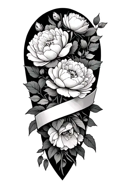 Peonies And Leaves Wrap Around Calf