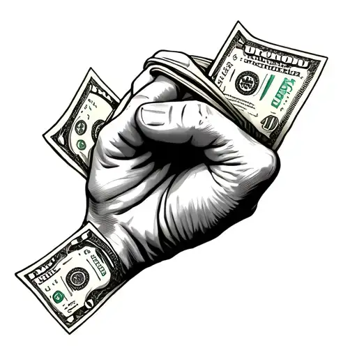 Hand Clentching Money In A Fist