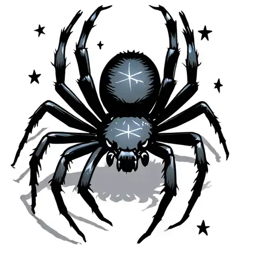 Blacked Out Spider With Stars