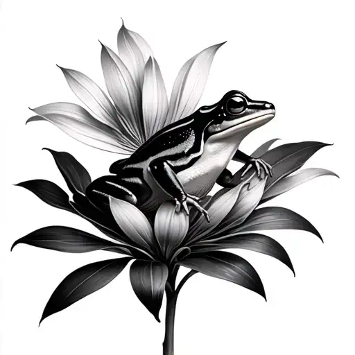 Uniquely Abstract Coqui Frog On A Maga Flower Plant That Is Masculine But Is Also Pretty