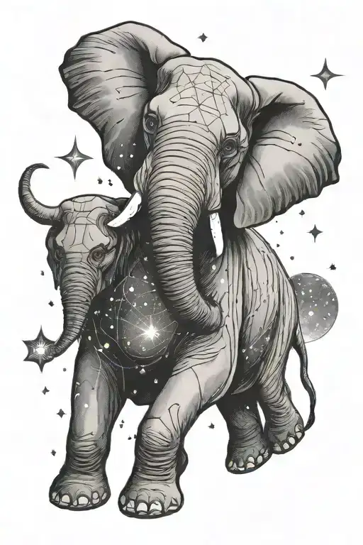 Elephant With Big Dipper Constellation