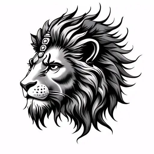 Lion Face Hindu God Shiva