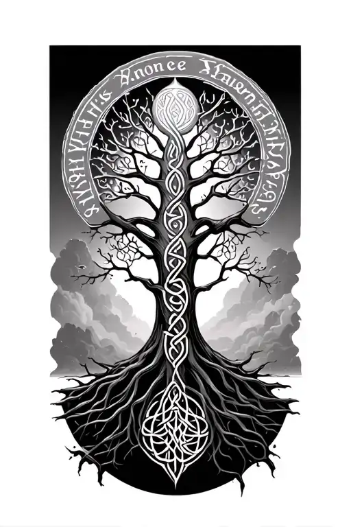Celtic Tree Of Life With Names Incorporated Within