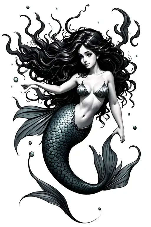 Little Mermaid Swimming