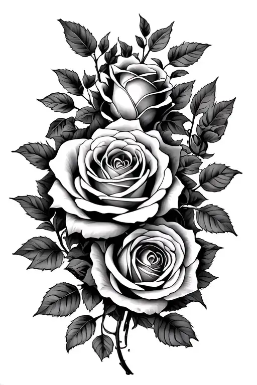 Roses Entwined Vines Forming