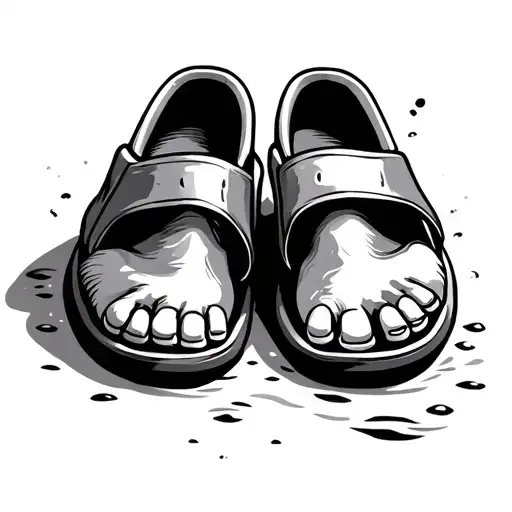 Duck Feet In Beach Slippers