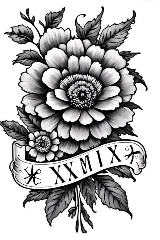 Words And Flowers Or Roman Numerals