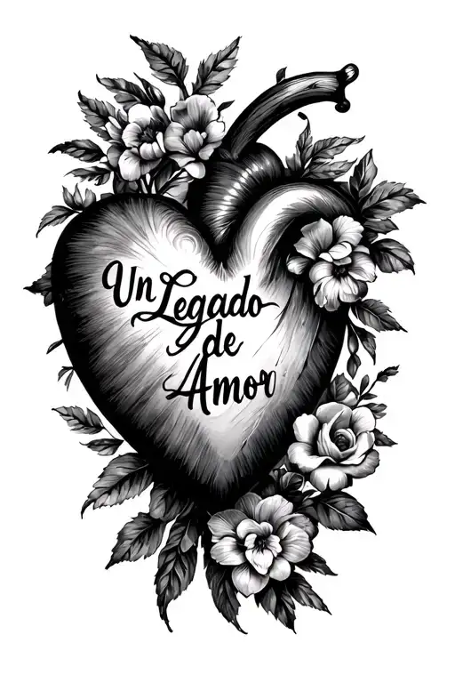 I Want A Heart Shape With The Phrase Un Legado De Amor Inside Of It