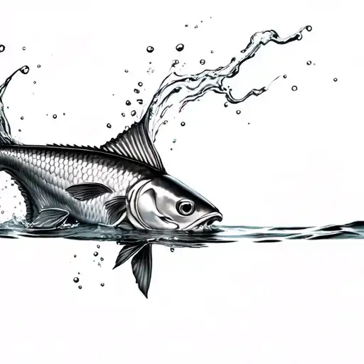 Coy Fish Head Popping Out Of Water 3D At You