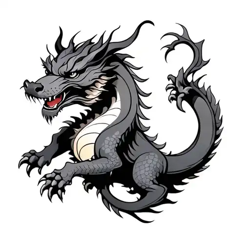 Fu Dog And Dragon Wrapped