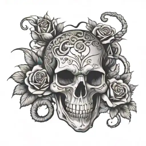 Skull Snake Roses Dice