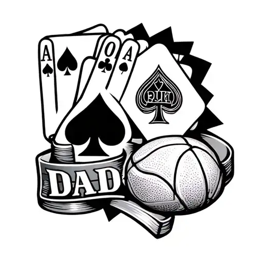 Dad Memorial With Poker Cards And Duke Basketball