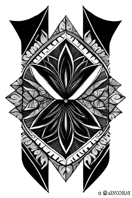 Mandala Inspired Tattoo Featuring Triangles