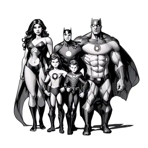 Marvel Family Husband Wife And 2 Sons