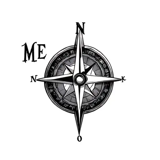 Compass And Initials Me Written