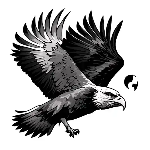 African Continent Infused With African Eagle Soaring