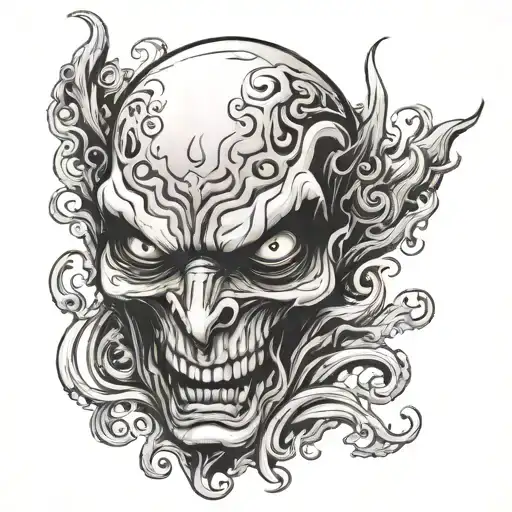 Hand Tatoo Scary Face