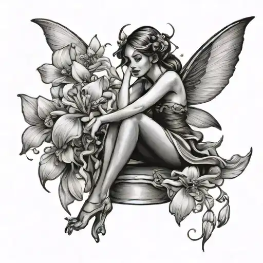 Simple Fairy And Sweet Pea Flower