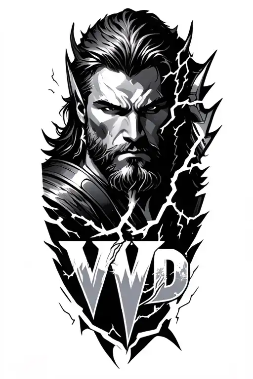 Thor With Lightning And The Letters Vwd