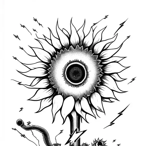 Sunflower With Lightning Bolt