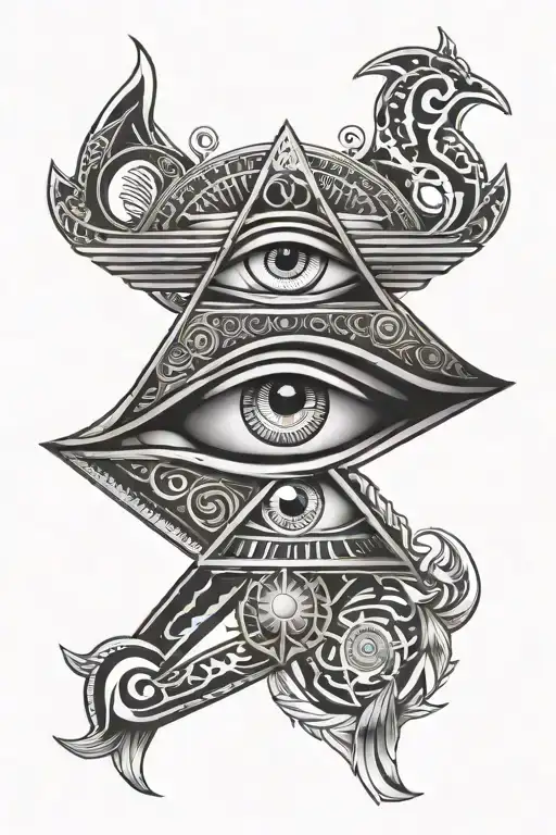 Eye Of Ra And Eye Of Horus And Ahk With Chakra Symbols