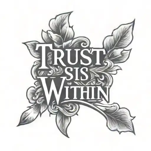 Trust Is Within Script Font Hand