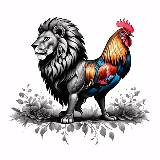 Lion And Rooster