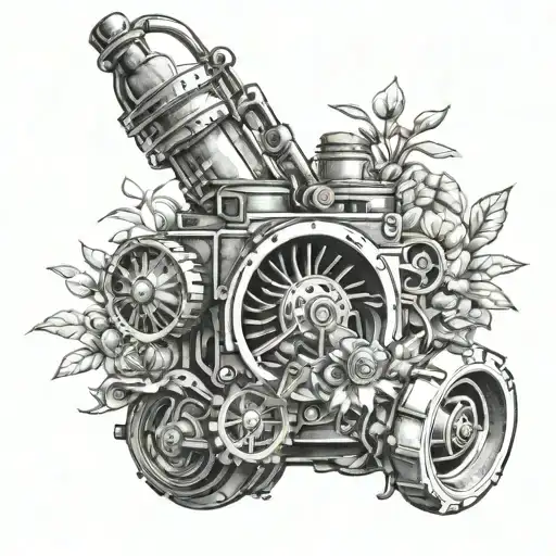 Create A Garden Scene Inside A Car Engine