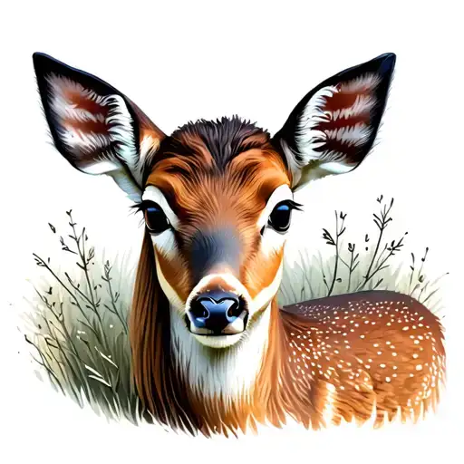 A Scope Looking At A Baby Deer