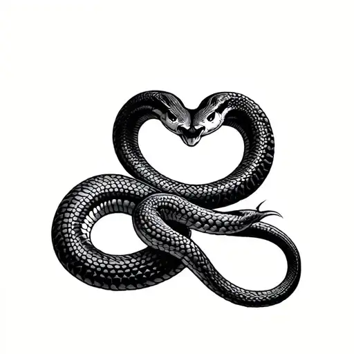 Baby Snake Forming A Heart Shape
