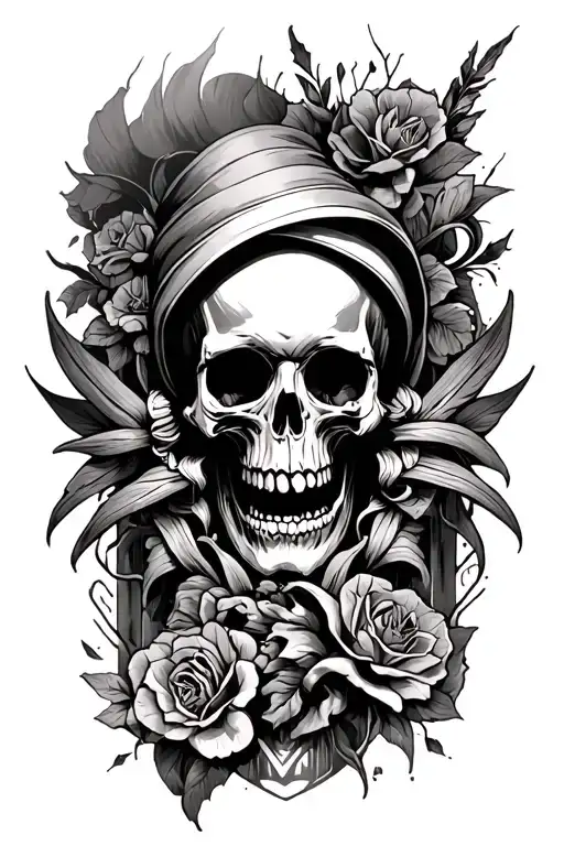 Cover My Entire Leg With Death Symbols Like Skulls For Example