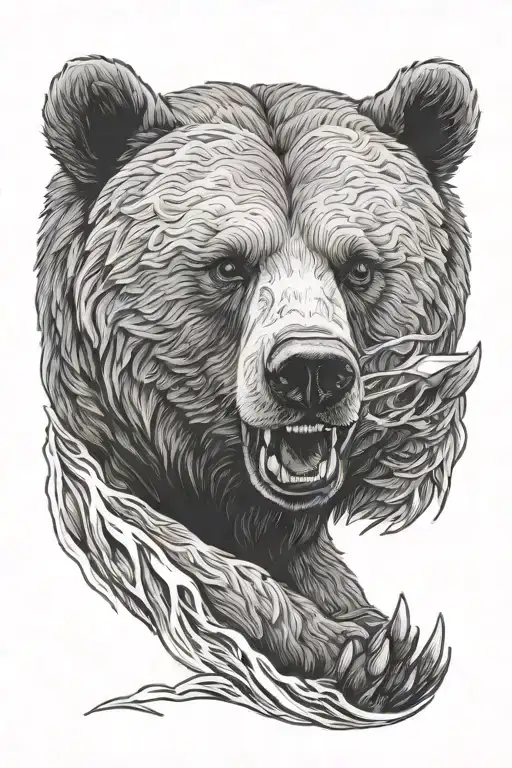 Grizzly Bear Protecting