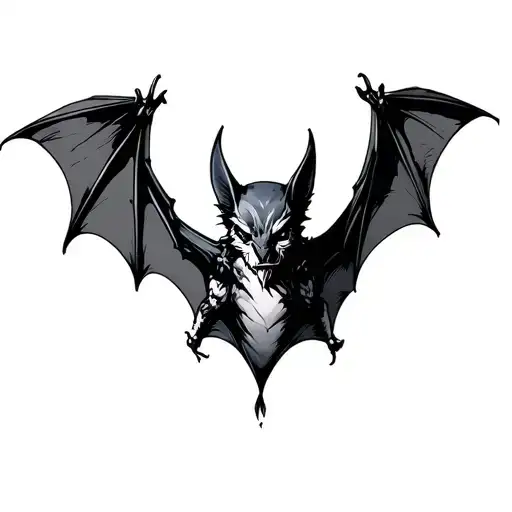 Gothic Style Bat Flying