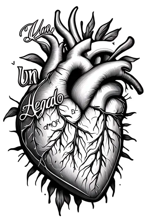 I Want A Heart With The Phrase Un Legado De Amor Inside Of It