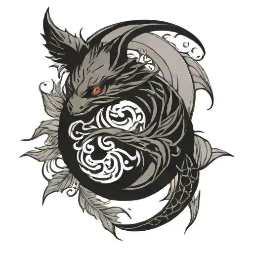 Toothless And Ying Yang Circle