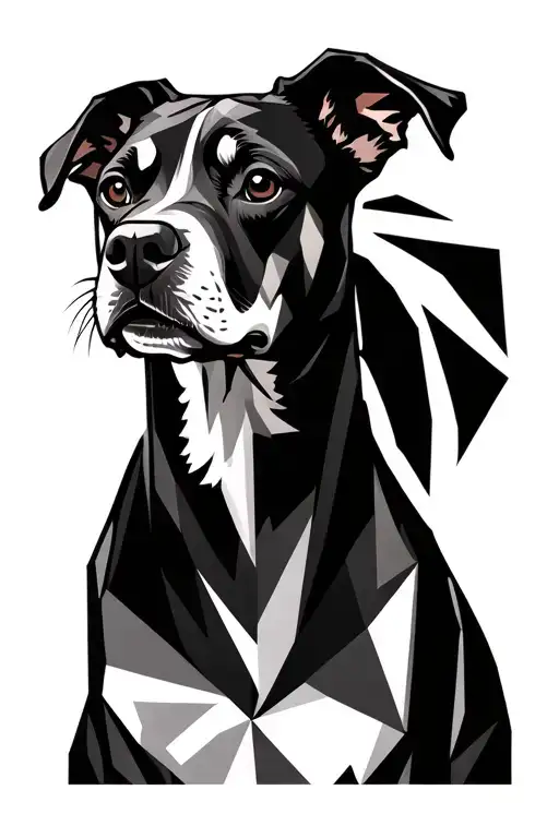 Geometric Dog Outline
