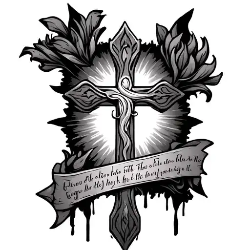 Biblical Cross With Word With