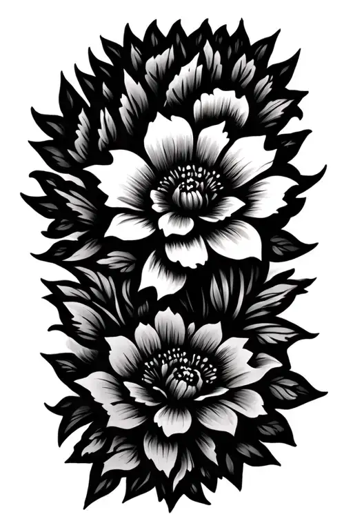 American Traditonal Floral Patterns Intertwined