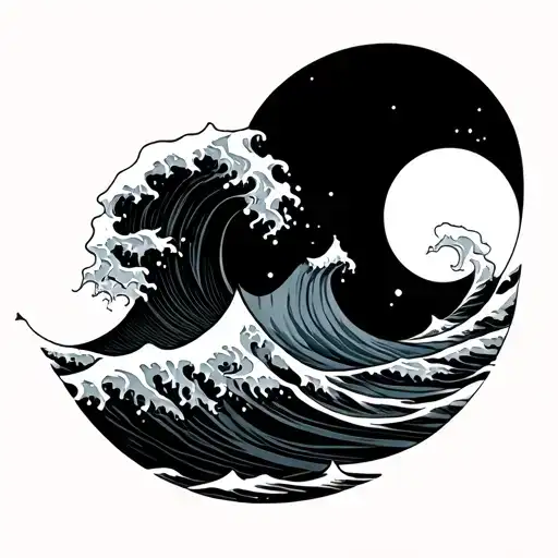 Wave And Travel Minimal Tatto