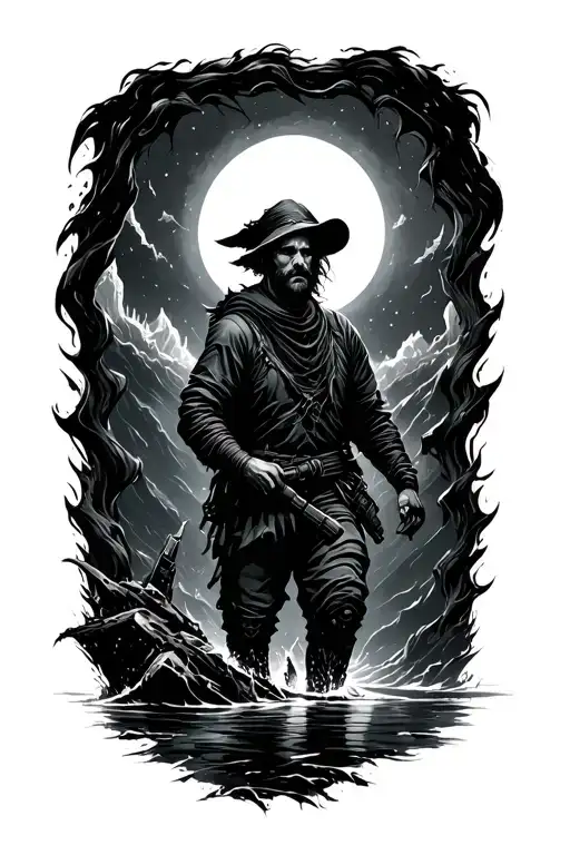 Adventurer Exploring The Depths