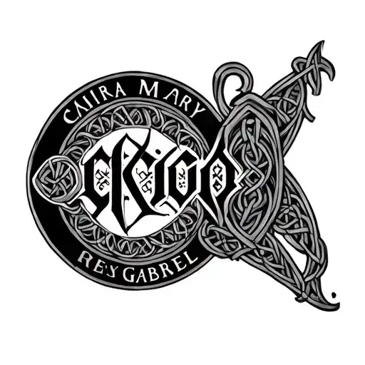 Ciara Mary Ruben Gabriel In A Circle In A Celtic Font