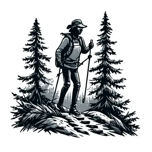 Create A Hip Or Boho Twist To The Traditional Stick Person That Is On Trail Hiking Signs