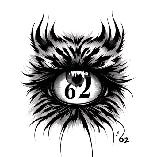 Tiger Eyes Looking With The Number 62