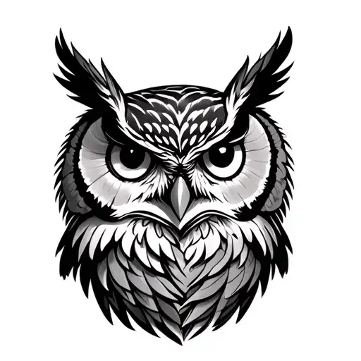 Owl Black Grey