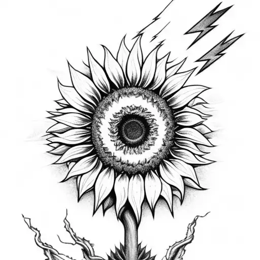 Sunflower With Lightning Bolt