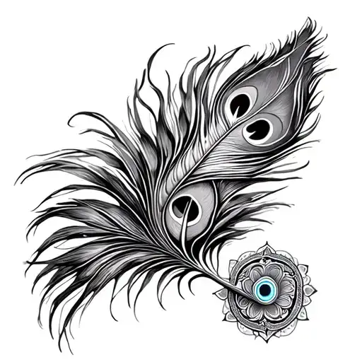 Conch Peacock Feather And Chakra