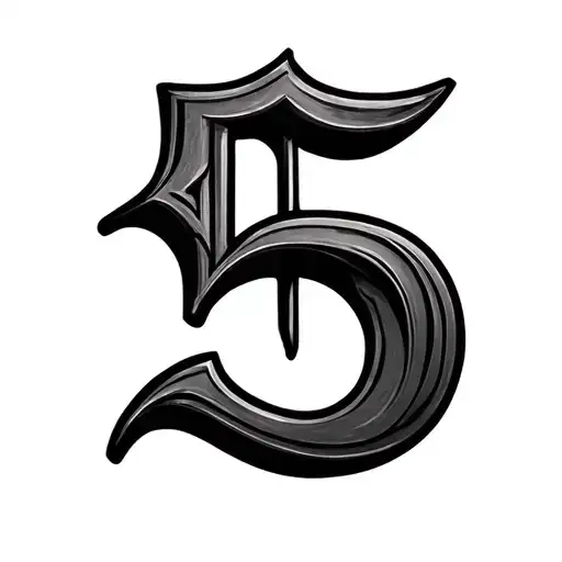 Interlocked Letters 5 B 3D Representation