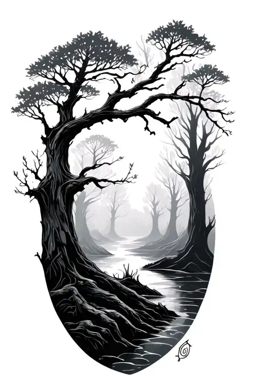 Tree Growing In Fall