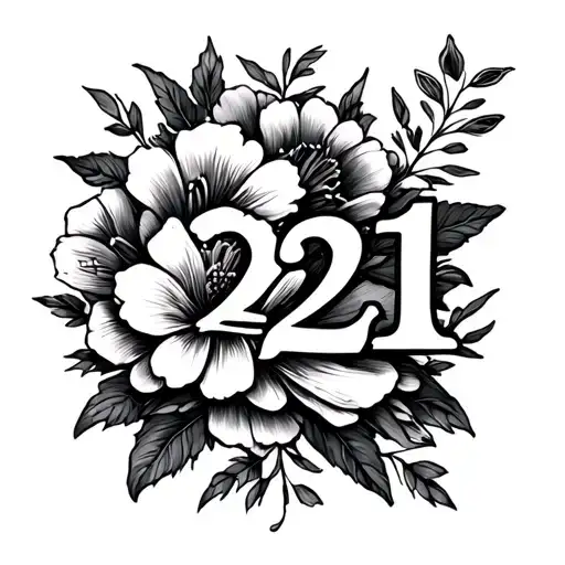 Number 21 And January Birth Flowers