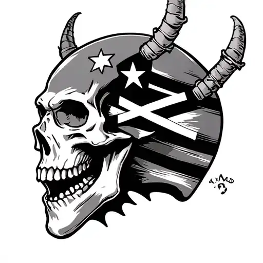 Skull With Rebel Flag Morphing Demons